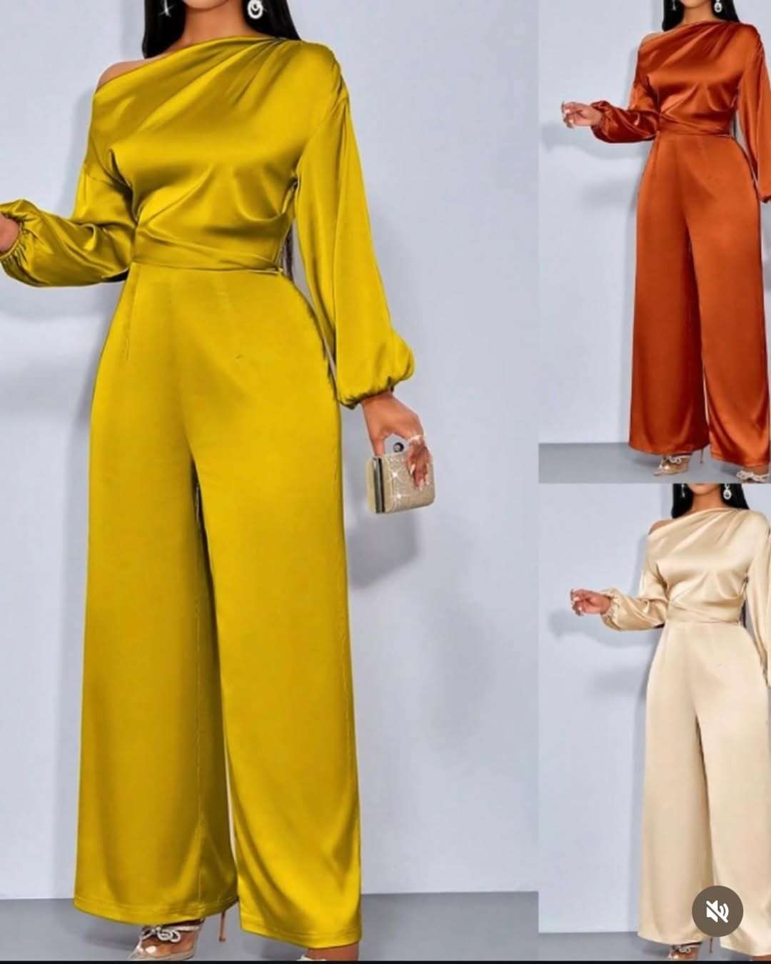Satin jumpsuit available
